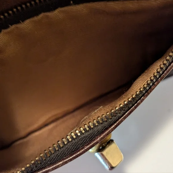 Coach Vintage Leather Clutch Rare Turnlock Goldtone Clasp 1980's - Picture 5 of 11